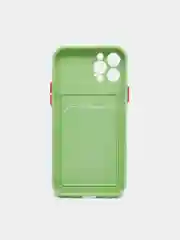 Лайм чехол для iPhone XR, 12, 13, Pro, Max, ХР с карманом для карт защита камеры динамика айфон