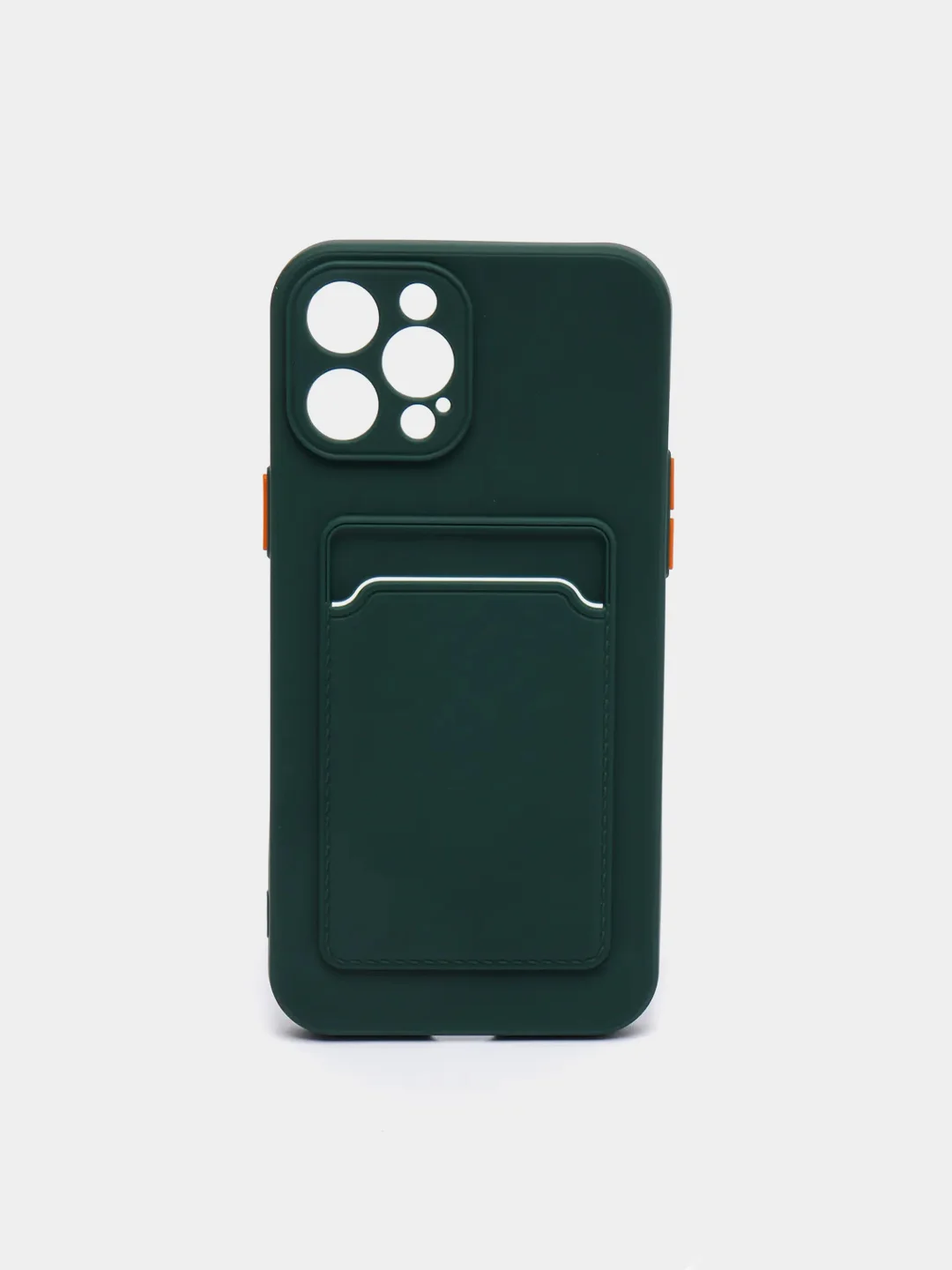 Тёмно-зелёный чехол для iPhone XR, 12, 13, Pro, Max, ХР с карманом для карт защита камеры динамика айфон