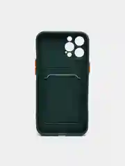 Тёмно-зелёный чехол для iPhone XR, 12, 13, Pro, Max, ХР с карманом для карт защита камеры динамика айфон