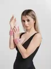 Розовый бдсм мягкие наручники с мехом, подарок на 8 марта