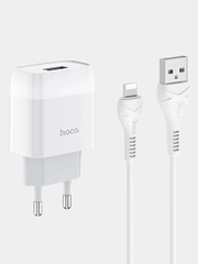 Cетевое зарядное устройство Hoco C72A, Micro-USB, Type-C, iPhone, 1 USB