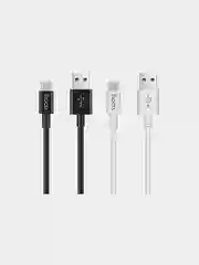 Черный usb-кабель HOCO X23 для зарядки и передачи данных Micro USB/Type-C, 1 м