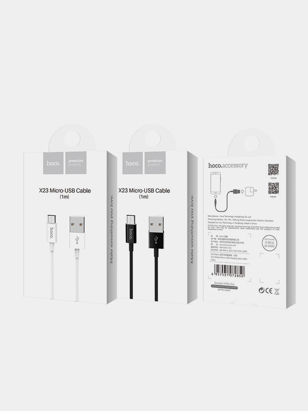USB-Кабель HOCO X23 для зарядки и передачи данных Micro USB/Type-C, 1 м