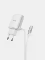 Белый сетевое зарядное устройство HOCO C82A + кабель Type-C/Lightning, 2 USB, 1 м, 2.4A