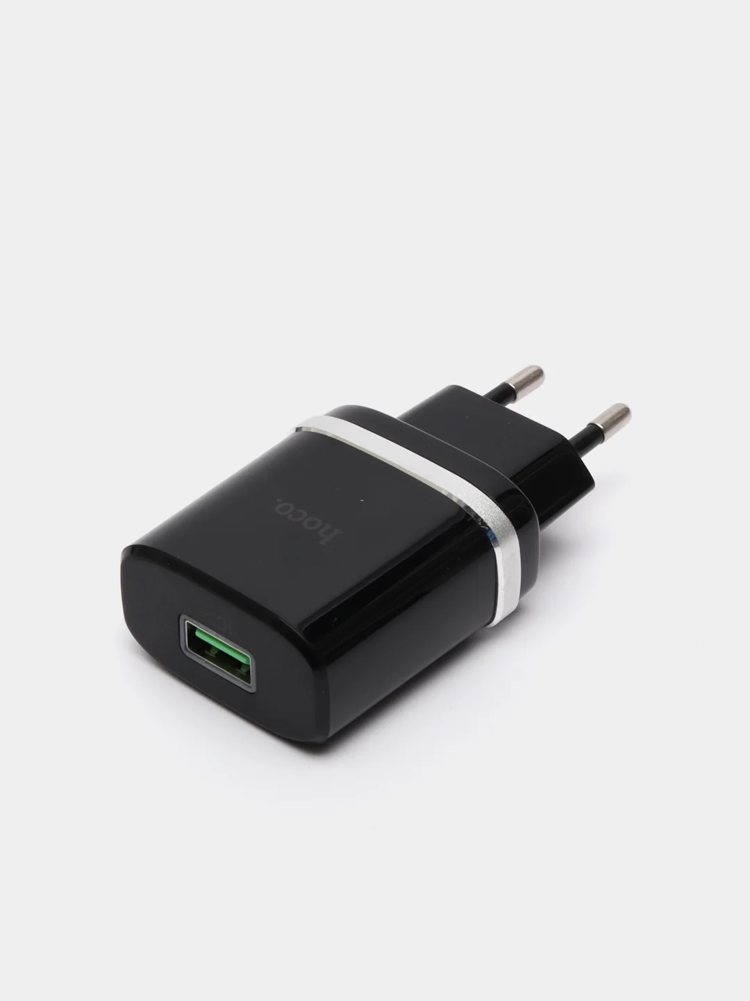 Черный сетевое зарядное устройство 18 W, Блок питания QC 3.0, Быстрая зарядка USB, Hoco C12Q