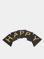 Черный гирлянда Флажки на день рождения Happy Birthday