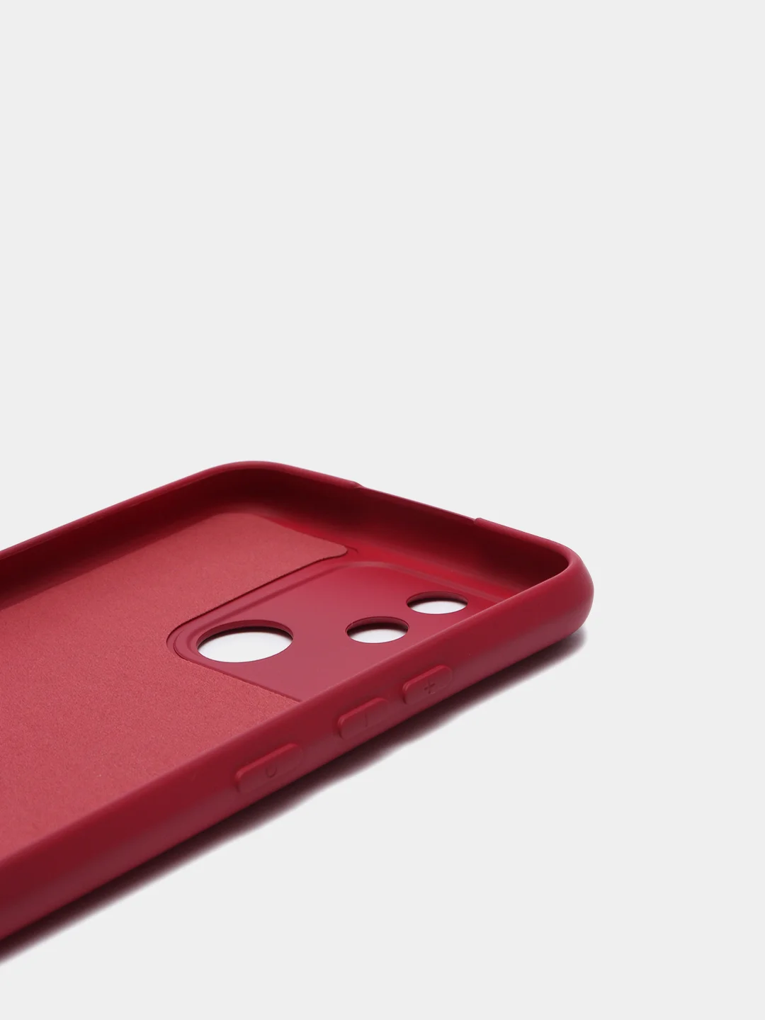 Бордовый чехол REALME Narzo 50A  / REALME C25 / REALME C25S с защитой камеры и бархатом внутри
