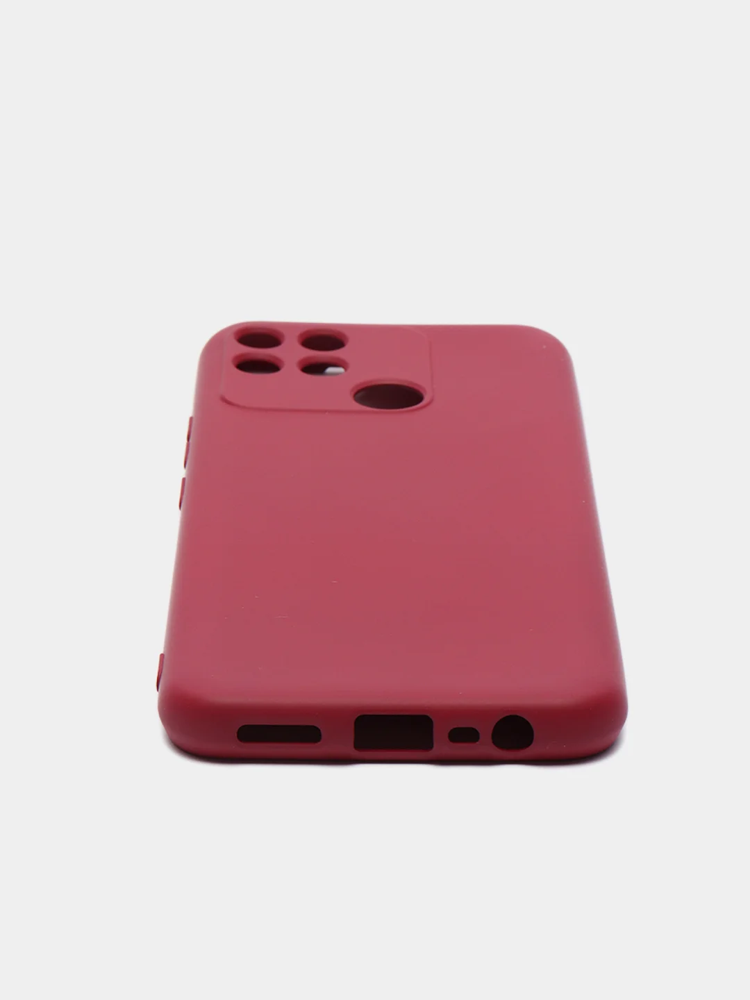 Бордовый чехол REALME Narzo 50A  / REALME C25 / REALME C25S с защитой камеры и бархатом внутри