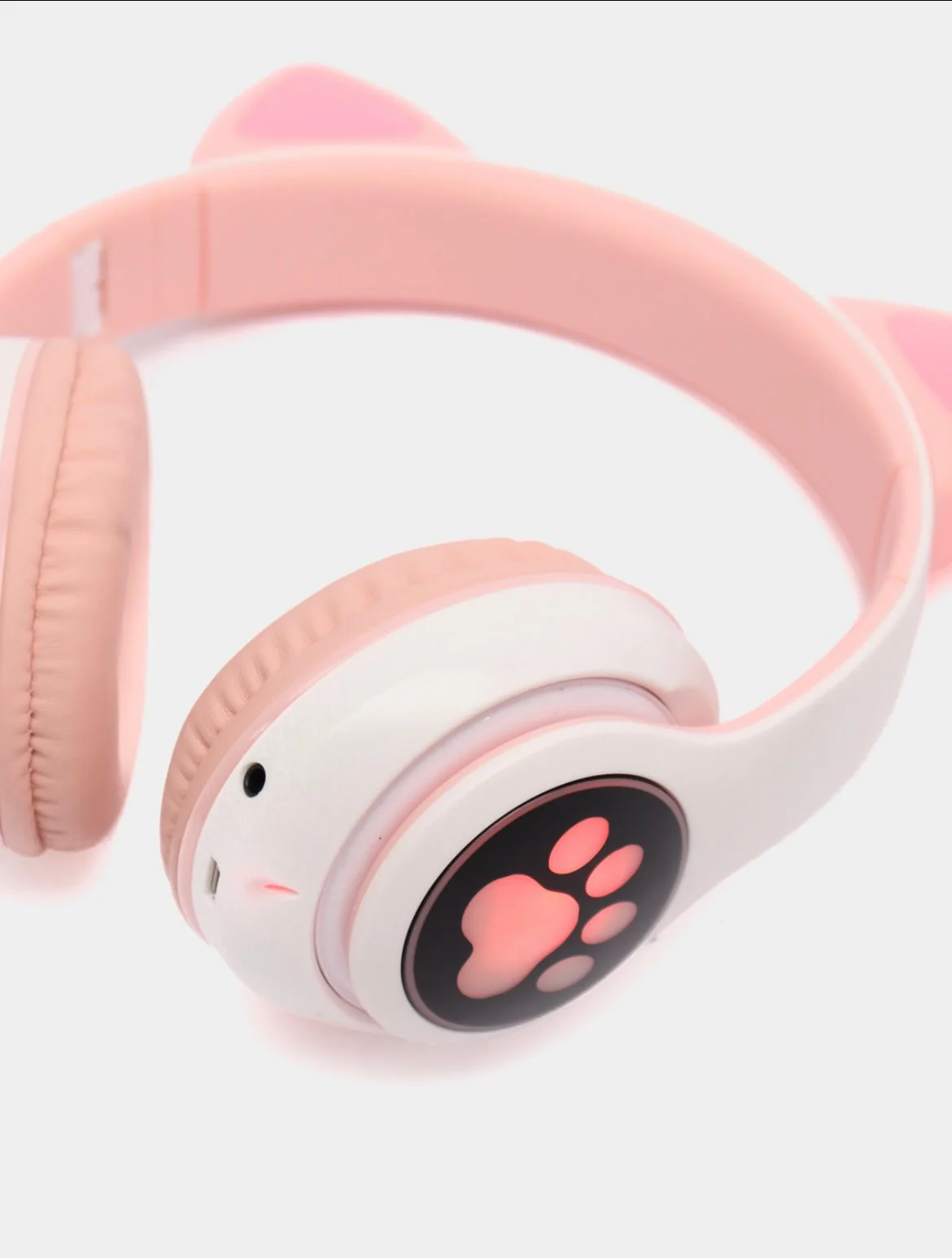 Бежевый меланж беспроводные наушники Bluetooth, со светящимися ушками, детские