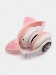 Бежевый меланж беспроводные наушники Bluetooth, со светящимися ушками, детские