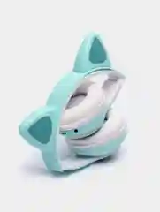 Бирюзовый беспроводные наушники Bluetooth, со светящимися ушками, детские