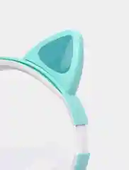 Бирюзовый беспроводные наушники Bluetooth, со светящимися ушками, детские