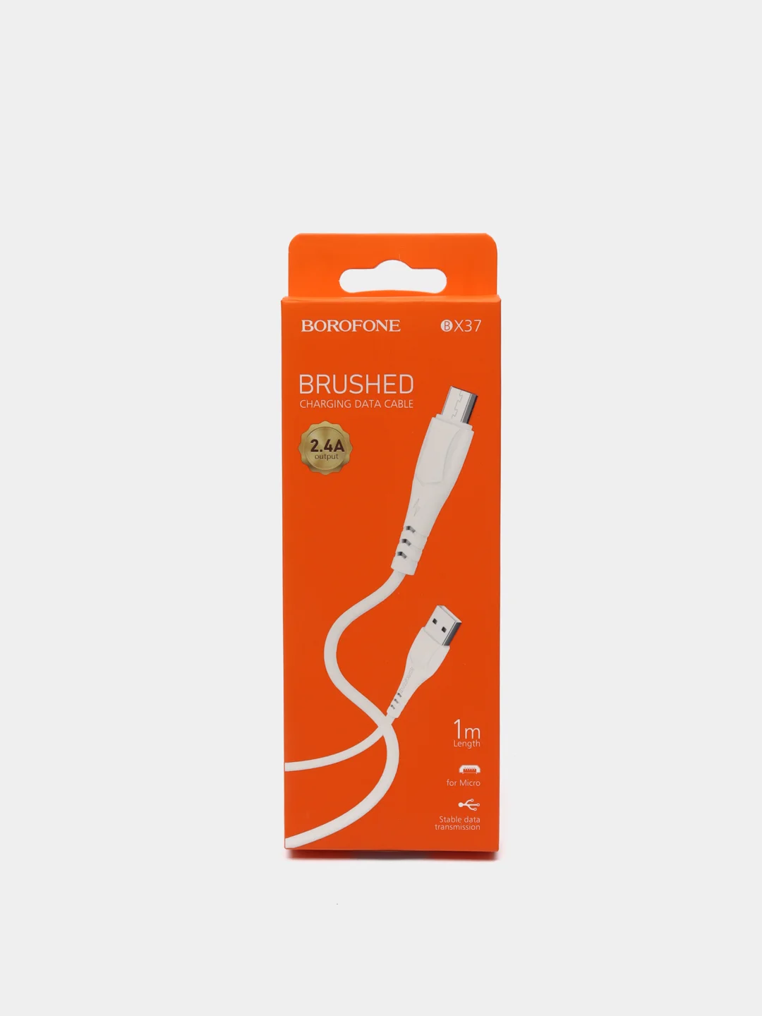 Белый кабель зарядный BOROFONE BX37 (1m, Micro-USB/Type-C/Lightning) для Android и Apple iPhone