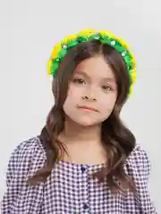 Желтый ободок для волос с цветами из фоамирана