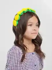 Желтый ободок для волос с цветами из фоамирана