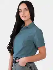 Тёмно-бирюзовый футболка Поло, футболка