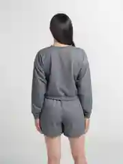Серый спортивный костюм  шорты и топ,  женский