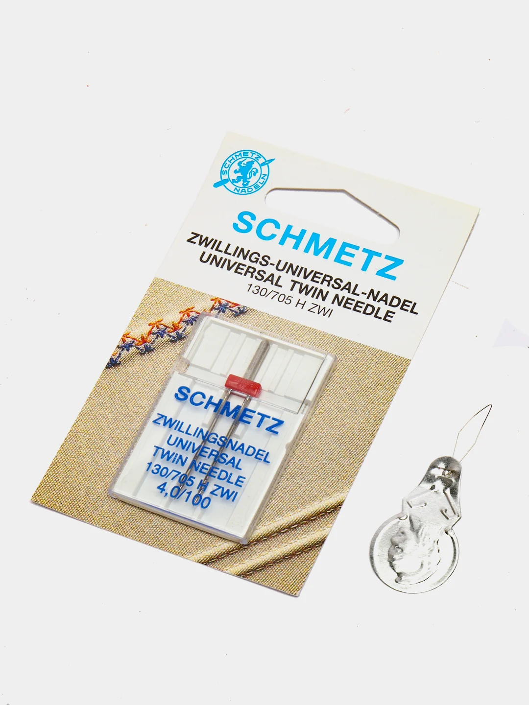 Иглы для бытовых швейных машин стандартные двойные Schmetz 130/705H ZWI № 100/4.0, уп.1 иг