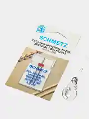 Иглы для бытовых швейных машин стандартные двойные Schmetz 130/705H ZWI № 100/4.0, уп.1 иг