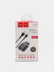 Черный сетевое зарядное устройство Type-C Hoco C12Q 18W QC 3.0 Самсунг/Хонор/Xiaomi/Андроид/Redmi