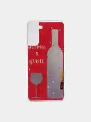 Вишнёвый чехол Samsung Galaxy S21, S21+, Галакси С21, С21+ силиконовый с рисунком и блестками
