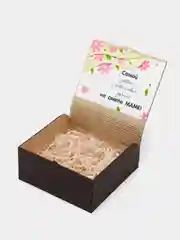 Подарочная коробка-ящик "Маме" из дерева шкатулка с гравировкой 19х19х9 см