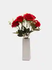 Бордовый искусственные цветы розы, букет, пионы, камелии