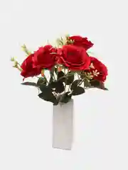 Бордовый искусственные цветы розы, букет, пионы, камелии