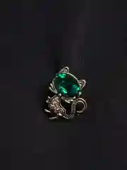 Лесной зеленый брошь женская котик