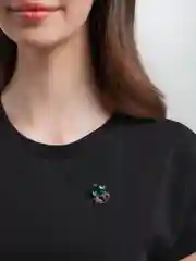 Лесной зеленый брошь женская котик