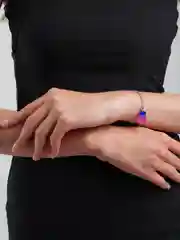Тёмно-розовый браслет-цепь с "Мармеладным мишкой"