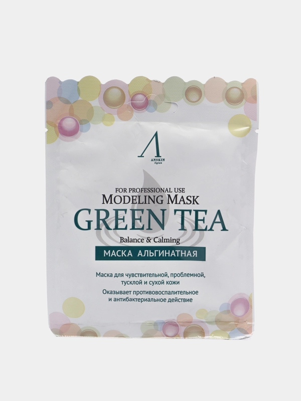 Успокаивающая альгинатная маска с зелёным чаем Green Tea Modeling Mask ANSKIN, 25г