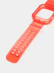 Красный ремешок для Apple Watch 38 / 40 / 41 / 42 / 44 / 45 / 49 мм браслет силиконовый прозрачный