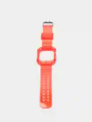 Красный ремешок для Apple Watch 38 / 40 / 41 / 42 / 44 / 45 / 49 мм браслет силиконовый прозрачный