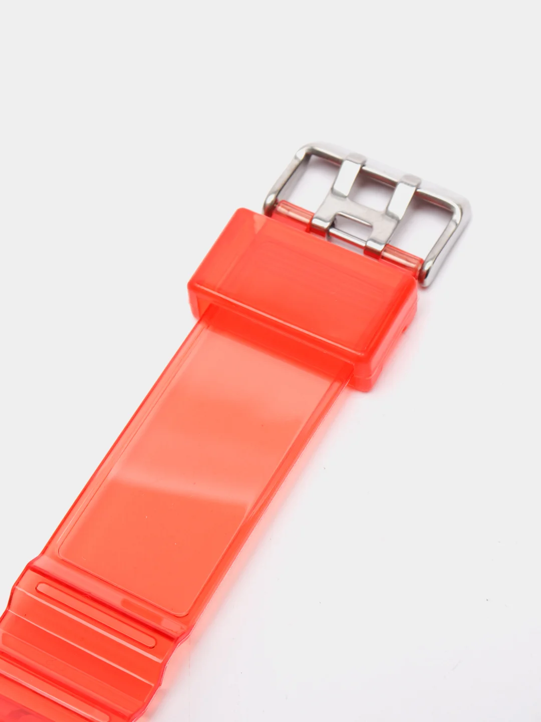 Красный ремешок для Apple Watch 38 / 40 / 41 / 42 / 44 / 45 / 49 мм браслет силиконовый прозрачный