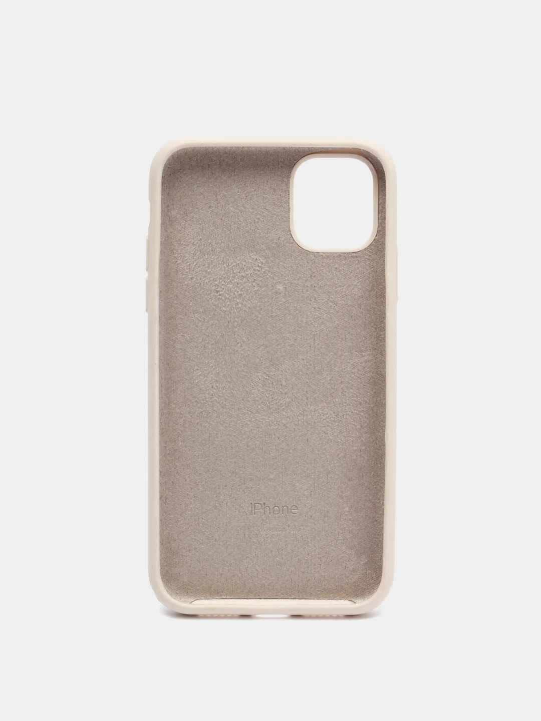 Бежевый чехол Silicone Case для iPhone 11 с закрытым низом