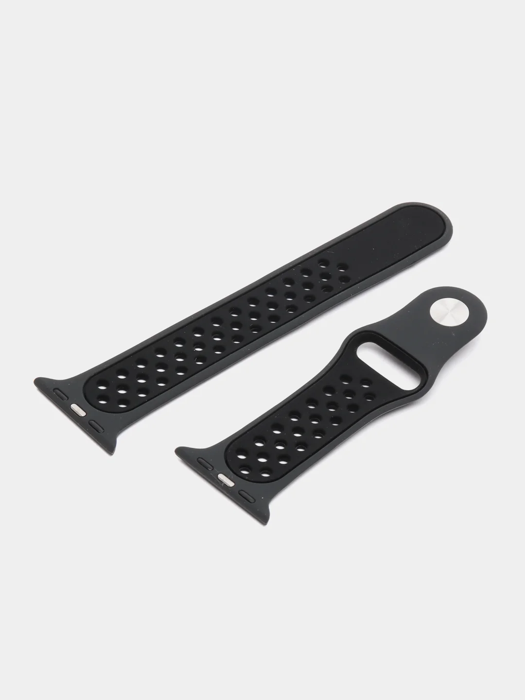 Черный силиконовый ремешок для Apple Watch, перфорированный