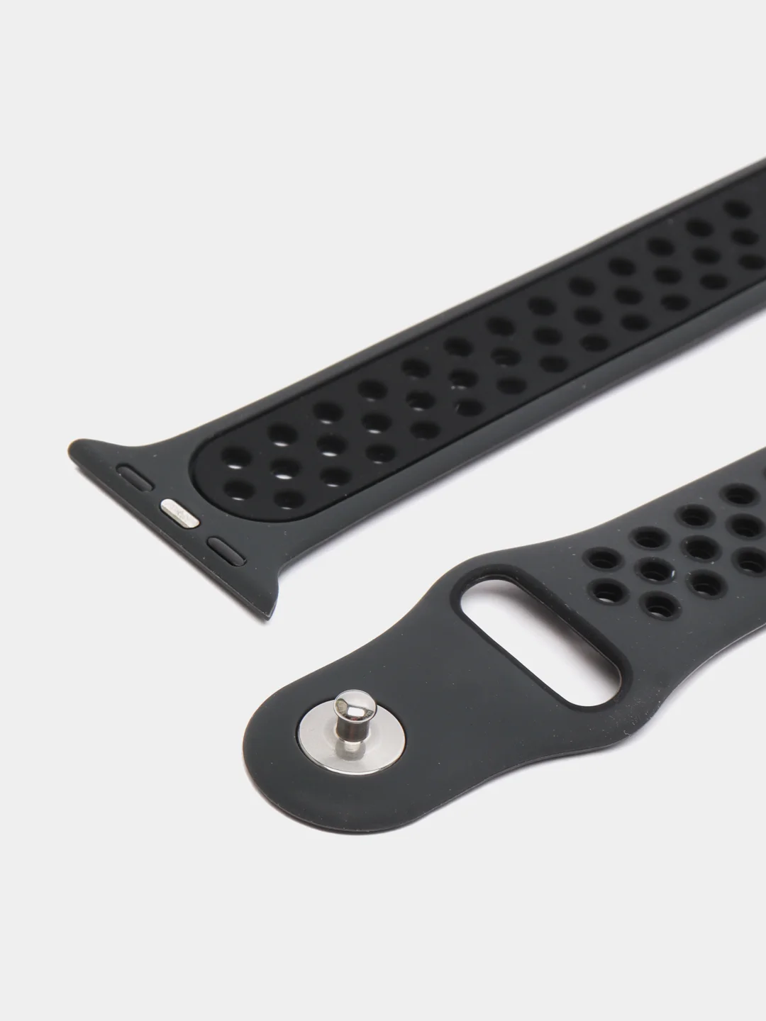 Черный силиконовый ремешок для Apple Watch, перфорированный