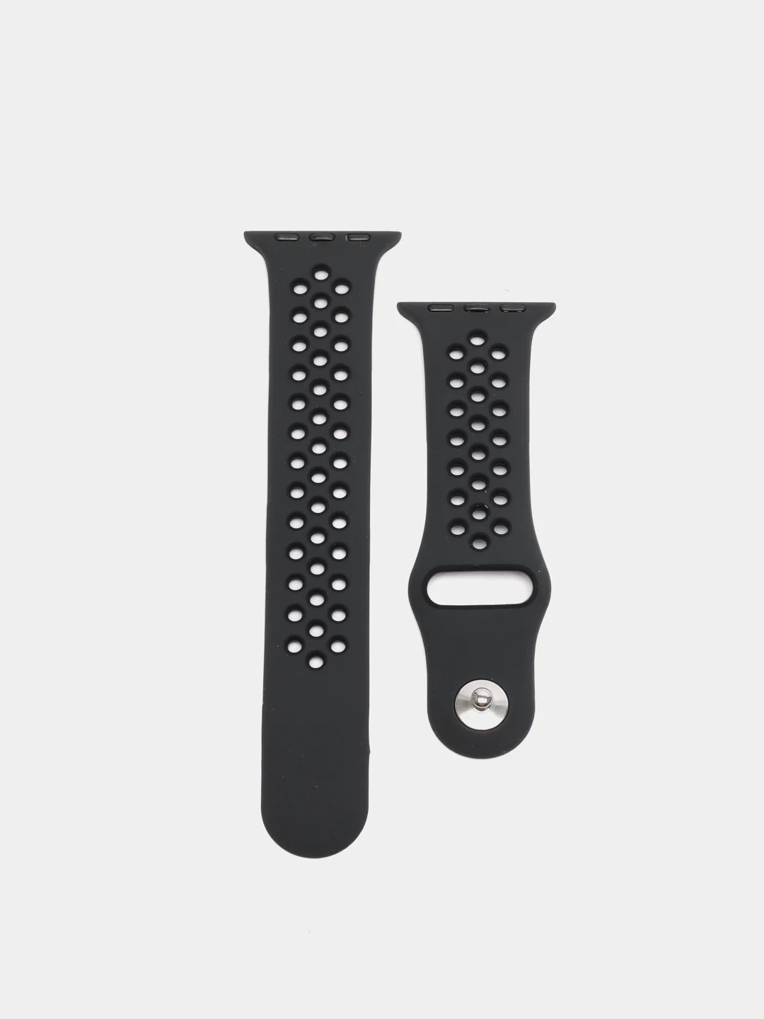 Черный силиконовый ремешок для Apple Watch, перфорированный