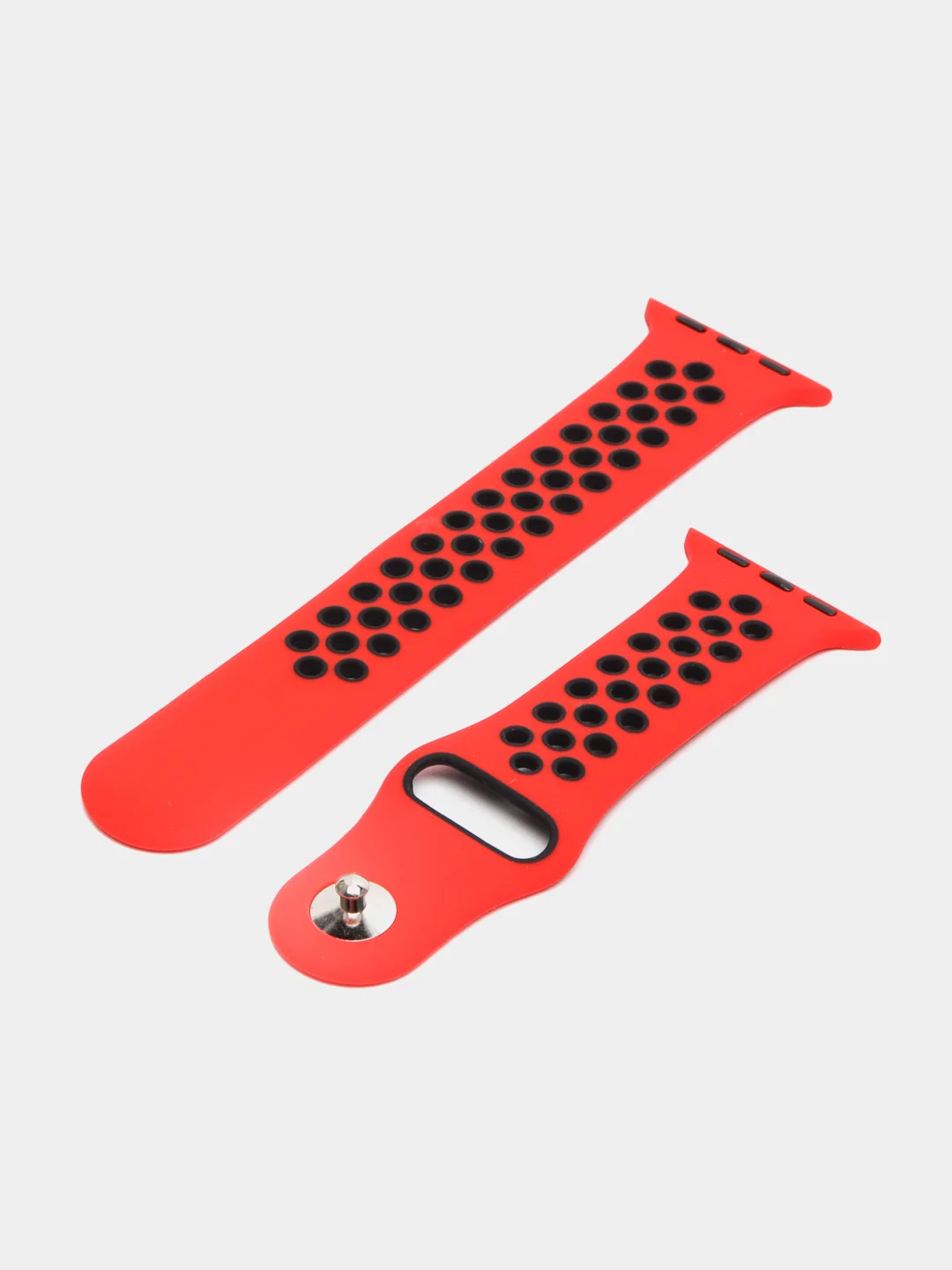 Красный силиконовый ремешок для Apple Watch, перфорированный