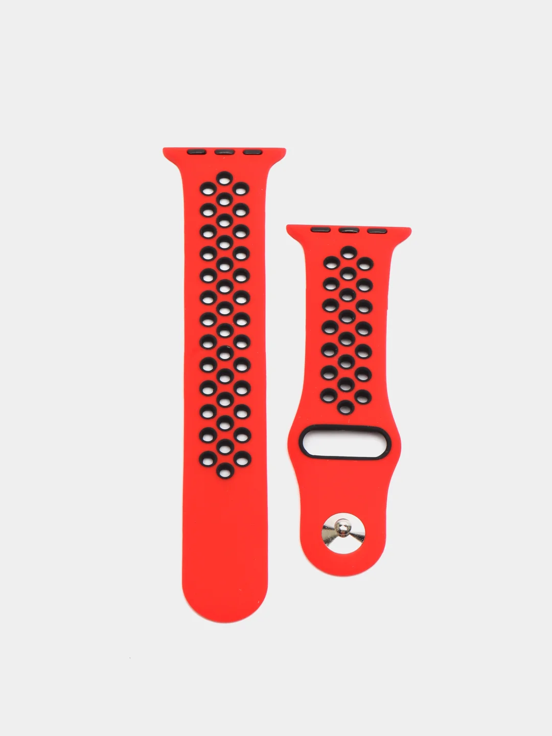 Красный силиконовый ремешок для Apple Watch, перфорированный