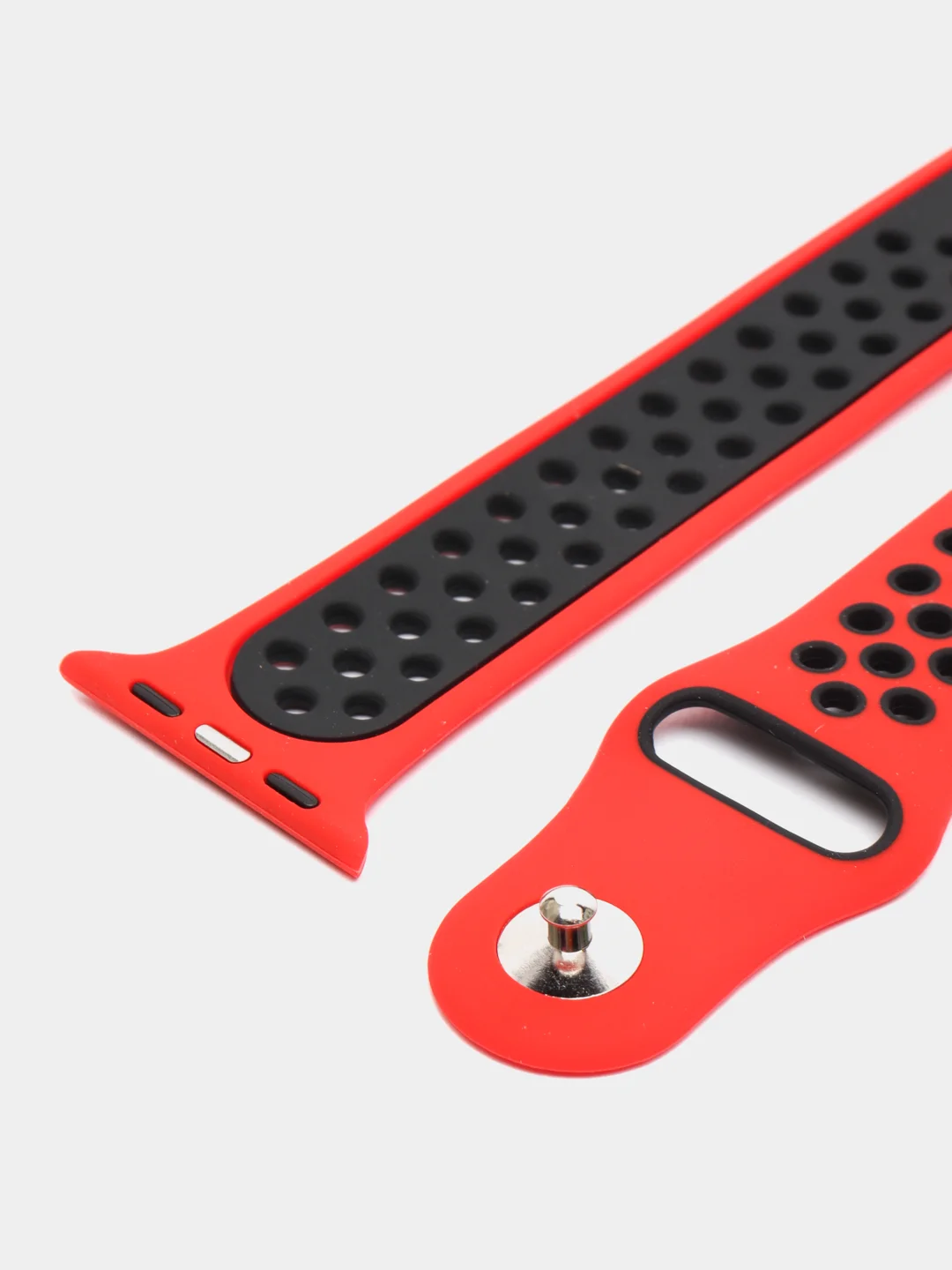 Красный силиконовый ремешок для Apple Watch, перфорированный