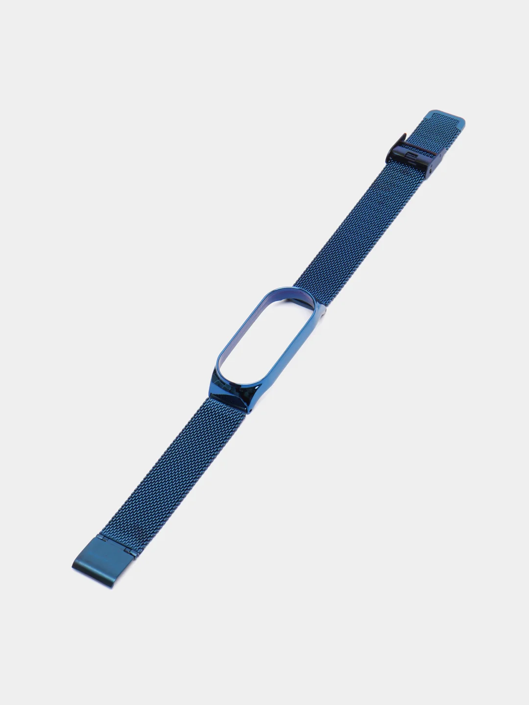 Синий фирменный металлический ремешок для Xiaomi Mi band 3, 4, 5, 6