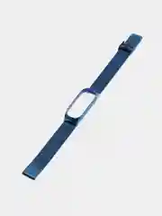 Синий фирменный металлический ремешок для Xiaomi Mi band 3, 4, 5, 6