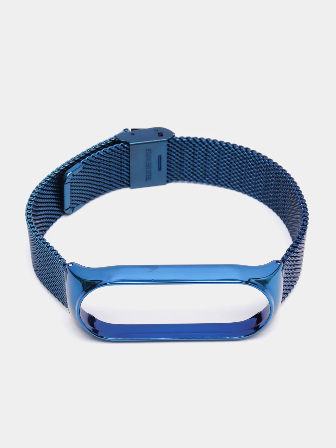 Синий фирменный металлический ремешок для Xiaomi Mi band 3, 4, 5, 6