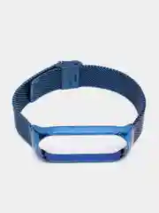 Синий фирменный металлический ремешок для Xiaomi Mi band 3, 4, 5, 6