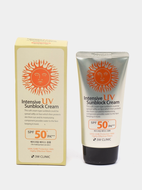 Солнцезащитный крем для лица и тела 3W CLINIC, SPF 50+, увлажняющий, от солнца, спф, Корея