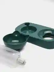 Зеленый миска двойная, для домашних животных