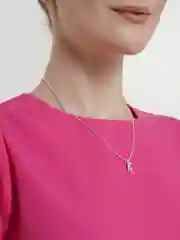 Белый цепочка на шею с подвеской "Кошка"