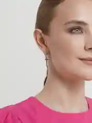 Серебряный серьга - кольцо "Конго", с массивной подвеской "Крест"